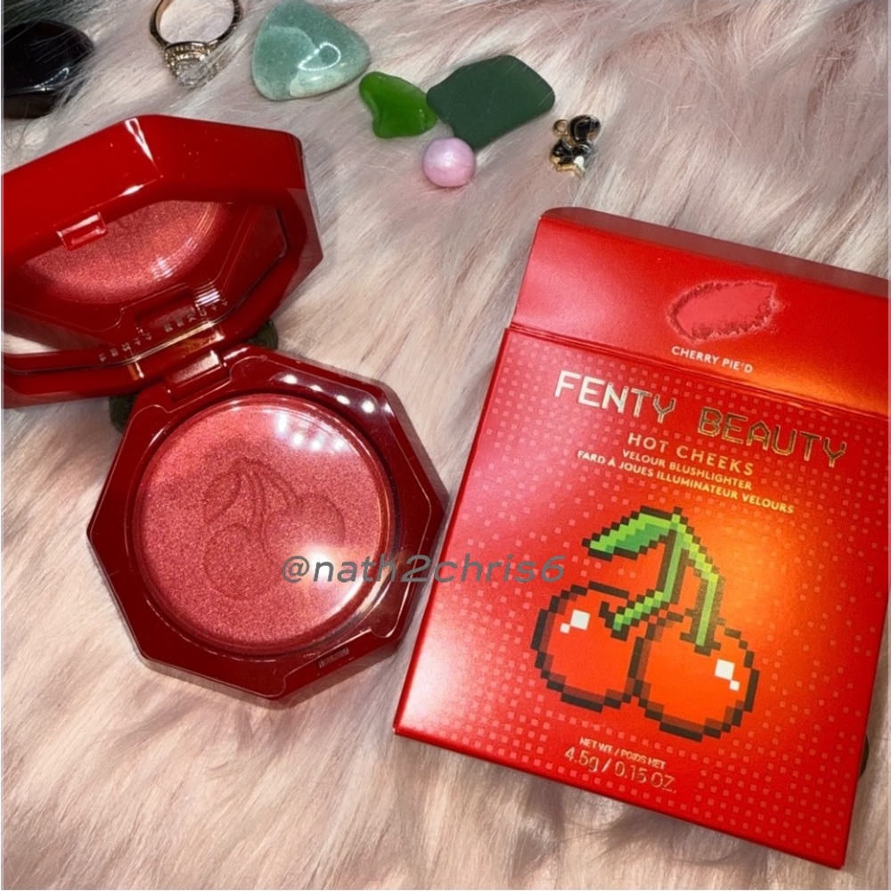2 Fenty HOT CHEEKS VELOUR BLUSHLIGHTERS - Cherry Pie’d & Cherry Pop NIB Lmt. Ed. - Picture 8 of 12